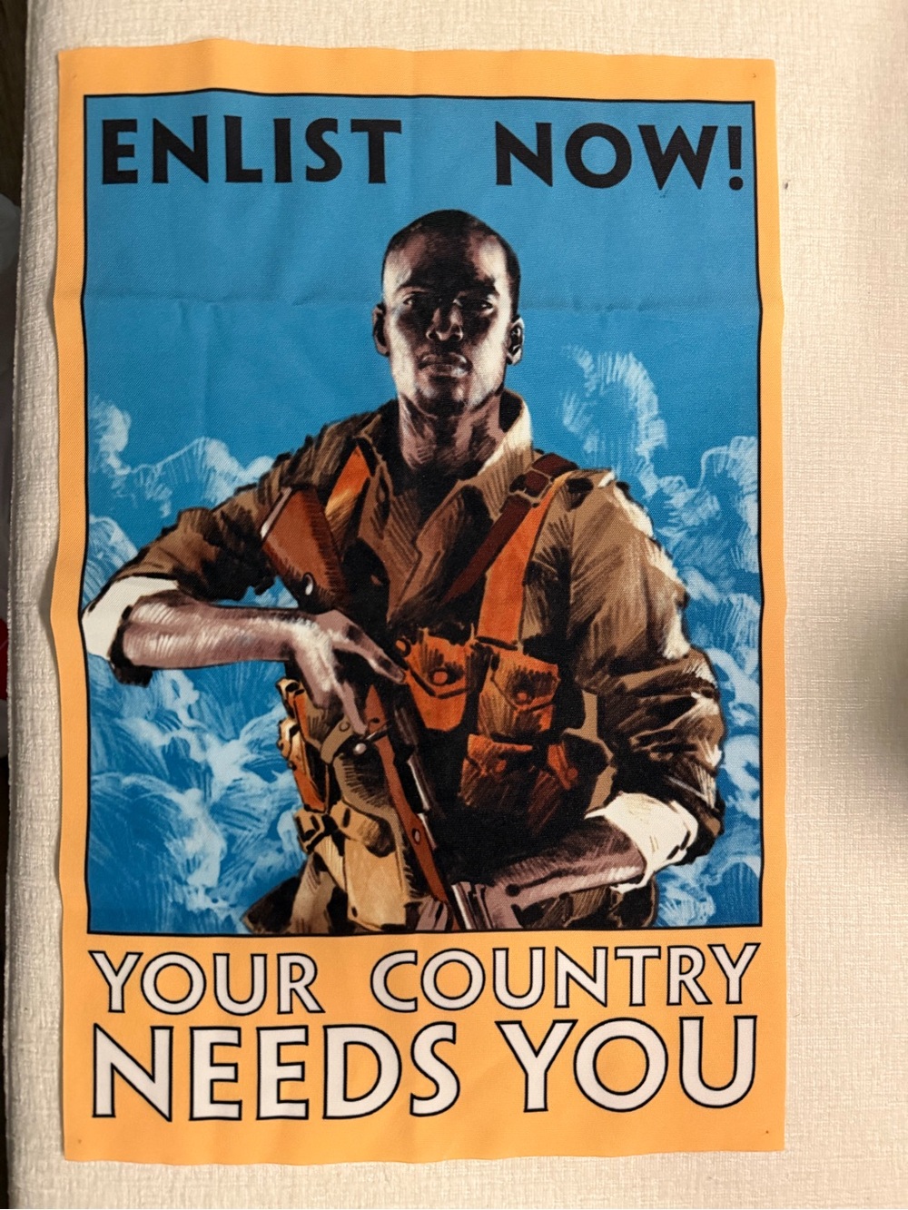 Enlist Now! Your Country Needs You - Blue & Orange Wall Art BATTLEFIELD 1 DICE